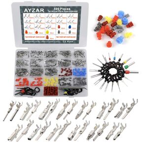 500Pcs Connector Pins Kit Terminal Pin Automotive Car Electrical 1/1.5/1.8/2.2/2.8/3.5mm Pins Male&Female Wire Pins, Wire Seals, Removal Tool kit…
