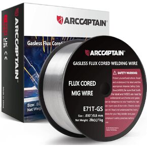 ARCCAPTAIN Flux Core Welding Wire .030, E71T-GS Mig Welding Wire 2-Pound Spool Gasless Mild Carbon Steel Compatible With Lincoln Miller Forney Harbor Welder