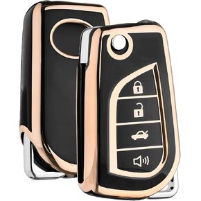 ELOHEI Key Fob Cover for Toyota,Premium Soft TPU 360 Degree Full Protection Key Case Shell Accessories Compatible with Toyota 2018-2022 Corolla SE/LE,Camry SE/LE,RAV4 SE