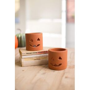 Kalalou H3644 Terracotta Jack O Lantern, Sandy Brown