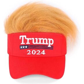 Make America Great Again Hat, MAGA Trump 2024 Wig Hat, Donald Trump Hat Red