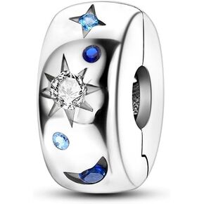 Moon Star Clip Spacer Charm Lock Stopper Bead for Pandora Bracelet Present