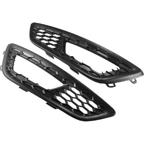 1 Pair Car Front Bumper Fog Light Mesh Grille Cover Compatible for Ford Focus 2015-2017, Durable ABS Black Left Right Fog Lamp Grille Bezel Insert