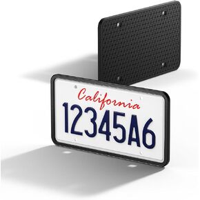 Spigen Car License Plate Frame Holder (Rattle Proof and Weather Proof) Designed for Tesla and Other Cars (Black)