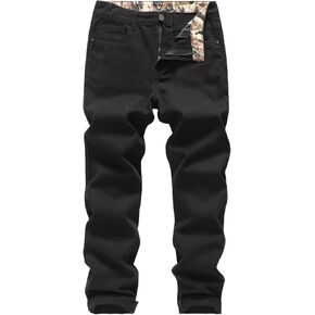 Men's Slim Fit Jean Cut 5-Pocket Non-Stretch Causal Twill Pants