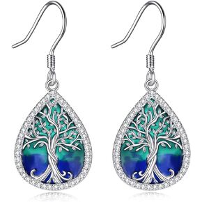 Tree of Life Earrings 925 Sterling Silver Celtic Tree of Life Enamel Earrings Tree of Life Jewelry for Women