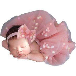 الوليد الطفل التصوير الدعائم وتتسابق تول شبكة توتو تنورة غطاء الرأس طفل الفتيات صور الدعائم الرضع الأميرة زي الملابس in Kuwait