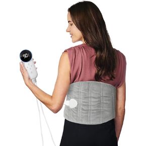 Electric Heating Pad for Back/Neck/Shoulder/Muscle Pain, Heat Settings 86°F ~ 158°F, Fast Heating Pad with Timed Shutdown, Auto-Off, Machine Washable, Christmas Gifts for Women, Mom (Gray)