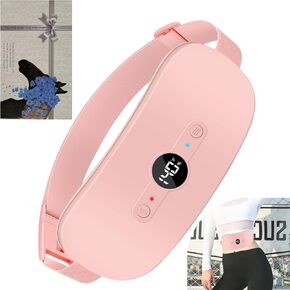 Portable Menstrual Heating Pad Cordless Design with 5000mAh Battery 6 Heat Levels and 6 Massage Modes for Cramps Relief Gift for Women and Girls (Pink)
