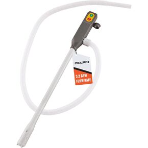 DeWay Battery-Powered Stick Fuel Transfer Pump with Auto-Stop Nozzle and Beep Function, Fast 3.2GPM Flow Rate & 51" Clear Hose | Fits Most Gas Cans for Pumping Gasoline, Diesel & Non-Potable Water