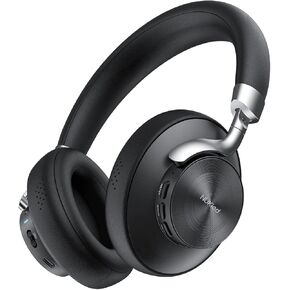 Bluetooth Headphones Over Ear, 50H Playtime Wireless Active Noise Cancelling Headphones with Built-in Mic, HiFi Stereo Sound with 4 EQ Music Modes, Support Voice Assistant - Black