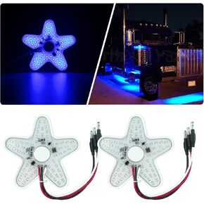 Peterbilt Air Breather Lights A11 Ultra-Thin Hex Style Dual Function Air Breather Lamp for Peterbilt 379 389 Semi Trucks Kenworth Freightliner 60 Diodes 4.8" Inch 2Pcs Green