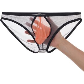 ZONBAILON Men's Sexy Underwear Briefs See Through Mesh Breathable Briefs with Bulge Ball Pouch