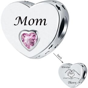 Pink Heart Charm Compatible with Pandora Bracelets for Wife Friend Mom Daughter Grandma Sister