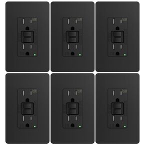 Amico 12 Pack GFCI Outlet 15 Amp with Thinner Design, Weather Resistant (WR), Self-Test GFI Receptacles with LED Indicator, Wall Plates and Screws Included, Indoor or Outdoor, ETL Listed, White