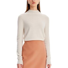 Women's Seamless 100% Wool Sweater, Long Sleeve Crewneck Sweater 2024 Fall Winter Pullover for Women