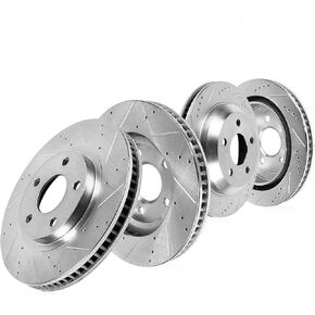 Callahan Brake Parts Front and Rear Brakes For 2014 2015 Chevy Corvette C7 Sting Ray Drilled and Slotted Brake Rotors