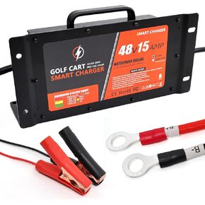 1100W 16S(58.4V) LiFePo4 Lithium Iron Battery Charger, 48V(51.2V) 15A Rechargeble Charger, with O-Type Terminal & Alligator Clip