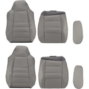 AUTOKAY Front Seat Cover Gray, Car Seat Covers for Front Seats Compatible with Ford F250 F350 2003-2007