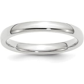 Diamond2Deal Platinum 3mm Comfort-Fit Engagement Wedding Band Ring Size 9.5