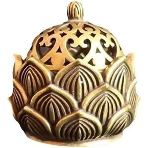 1Pc Gold Lotus Incense Burner Vintage Flower Incense Holder Incense Cone Burner for Home Fragrance Decoration（2.9 * 3cm，Incense and Incense Holders,Incense Cone Holder,Incense Burner