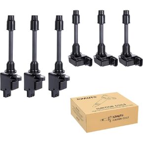 NPAUTO Ignition Coil Pack Front Rear Replacement for 3.0L V6 2000 2001 Infiniti I30/Nissan Maxima UF348 UF363 C1266 C1267, Set of 6