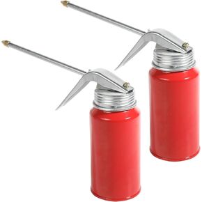 2PCS Oil Can,Oil Can Pump Oiler,Car Accessories Oiler,Motor Oil Dispenser,Metal Oil Can with Spout,200ml Gun Oil Spray Can,Oiler Can with Handle and Metal Spout for Auto Motorcycle Applications