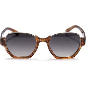 Blackburn Italian-Crafted Trendy Half-Rim Sunglasses for Women & Men, Half-Frame Sun Hexagonal Shades UV400 Protection