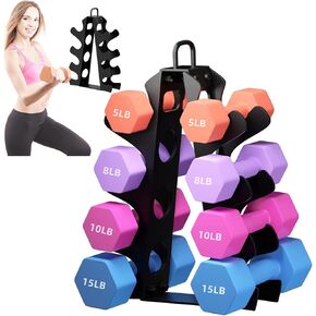Weight Rack for Dumbbells, 4 Tiers A-Frame Dumbbell Rack Stand Only, Alloy Steel Dumbbells Storage Rack with Handle for Home Gyms Workout (Dumbbells not include)