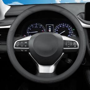 غطاء عجلة القيادة لسيارة Lexus RX350 RX NX200T NX 350 NX300 NX350 ES ES350 IS250 IS350 IS300 RX450h IS460 300 LX LS UX F Sport Car Accessories، 2024 جلد أسود 14.5-15 بوصة