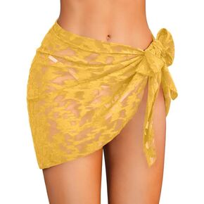 Ekouaer Sarong Wraps for Women Beach Sarongs Bikini Wraps Chiffon Sarong Skirt Sheer Cover Ups Swim Short Sarong S-3XL