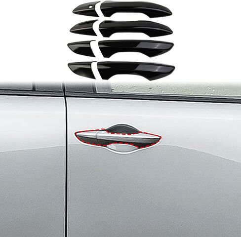 crosselec Carbon Fiber Door Handles Trim Cover Accessories for 2022-2025 Acura MDX (Handle Cover(Glossy Black)) in Saudi Arabia