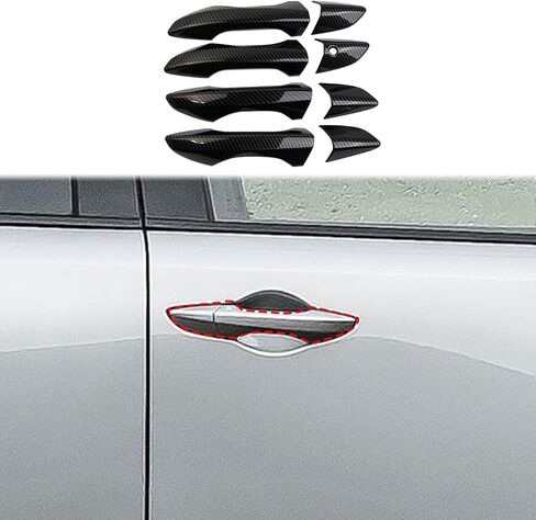 crosselec Carbon Fiber Door Handles Trim Cover Accessories for 2022-2025 Acura MDX (Handle Cover(Glossy Black)) in Saudi Arabia