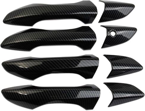 crosselec Carbon Fiber Door Handles Trim Cover Accessories for 2022-2025 Acura MDX (Handle Cover(Glossy Black)) in Saudi Arabia