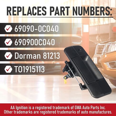 AA Ignition Tailgate Handle with Camera Hole Replacement Compatible with Toyota Vehicles - 2016, 2017, 2018, 2019, 2020, 2021, 2022 Tacoma, 2014-2020 Tundra - Replaces 69090-0C090, 69090-0C091 in Saudi Arabia