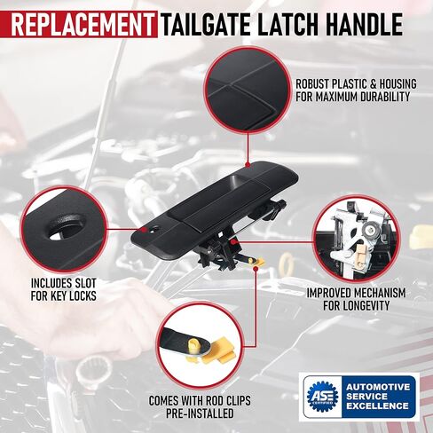 AA Ignition Tailgate Handle with Camera Hole Replacement Compatible with Toyota Vehicles - 2016, 2017, 2018, 2019, 2020, 2021, 2022 Tacoma, 2014-2020 Tundra - Replaces 69090-0C090, 69090-0C091 in Saudi Arabia