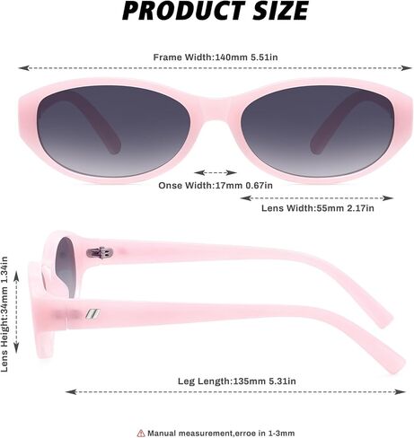 Retro Narrow Oval Sunglasses for Women Trendy Small Vintage Sun Glasses UV Protection FZN824 in Kuwait