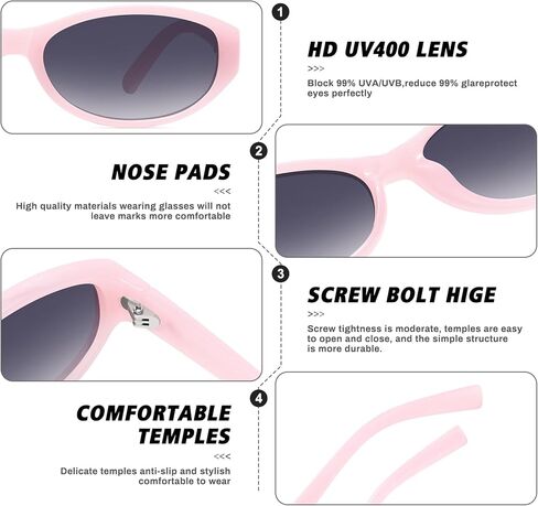 Retro Narrow Oval Sunglasses for Women Trendy Small Vintage Sun Glasses UV Protection FZN824 in Kuwait