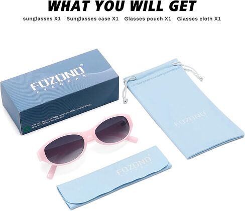 Retro Narrow Oval Sunglasses for Women Trendy Small Vintage Sun Glasses UV Protection FZN824 in Kuwait