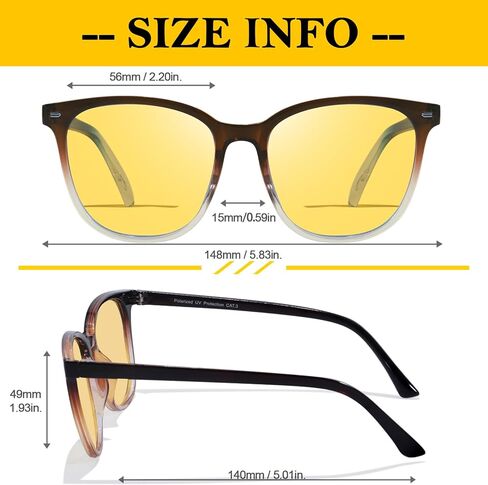 FIMILU 2 حزمة نظارات الرؤية الليلية للنساء والرجال، نظارات القيادة الليلية المستقطبة المضادة للوهج وتعزيز الرؤية في الليل 1851 in Kuwait