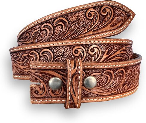 DANIEL'S ARTPLANET Western Leather Belt Strap for Removable Buckle Full Grain Leather Belt Strap 1.5" Cowboy Western Style in Kuwait