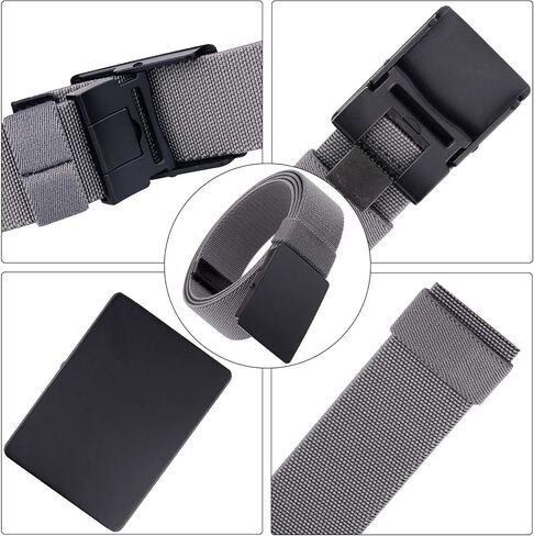 Sportmusies Fully Adjustable Elastic Stretch Belt for Men Nylon Belts with Flip-Top Buckle in Saudi Arabia