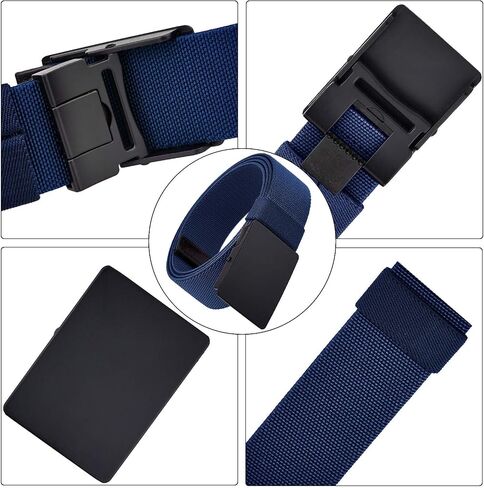 Sportmusies Fully Adjustable Elastic Stretch Belt for Men Nylon Belts with Flip-Top Buckle in Saudi Arabia