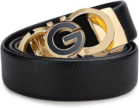 VANNANBA Leather ratchet Belts for Men Automatic Buckle Casual Work Dress Belt with Gift Box in Saudi Arabia