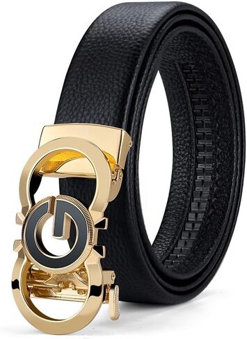 VANNANBA Leather ratchet Belts for Men Automatic Buckle Casual Work Dress Belt with Gift Box in Saudi Arabia