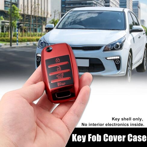 X AUTOHAUX TPU Key Fob Cover Case for Kia Soul 2013-2018 Rio 2014-2018 Sorento 2013-2018 Key Fob Shell Protector Keyless Remote Smart Key Holder Pink in Saudi Arabia