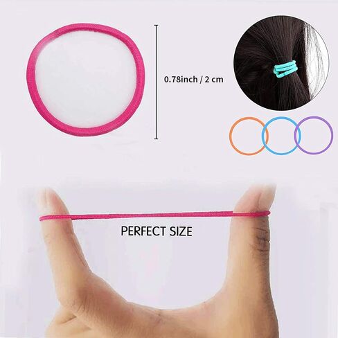 200PCS Elastic Hair Ties for Baby Girls, Small No-Crease Ponytail Holders | Kids Toddler Hair Ties for Thin Hair, Girl Hair Accessories, Mini Hair Elastic with Storage Box & Colorful Gift Box in Saudi Arabia