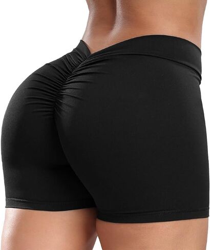 KIWI RATA Workout Scrunch Shorts Women V Back Gym Shorts Butt Lifting Shorts Seamless in Kuwait