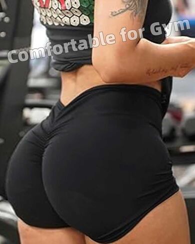 KIWI RATA Workout Scrunch Shorts Women V Back Gym Shorts Butt Lifting Shorts Seamless in Kuwait