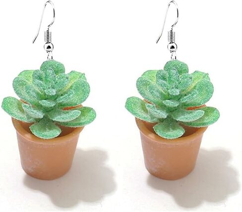 Plant Earrings for Women Hanging Plant Earrings Potted Plant Earrings Flower Pot Earrings Cactus Earrings Unique Flower Pot Jewelry Gifts for Women in Saudi Arabia